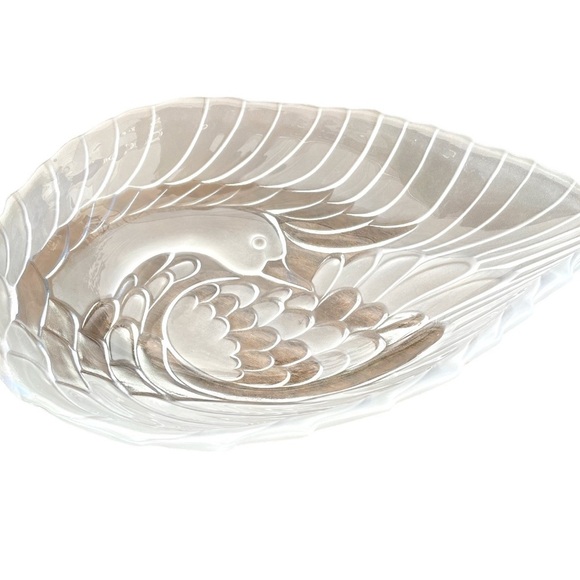 Beautiful vintage swan bowl, frosted and clear crystal, excellent condition - Picture 4 of 5